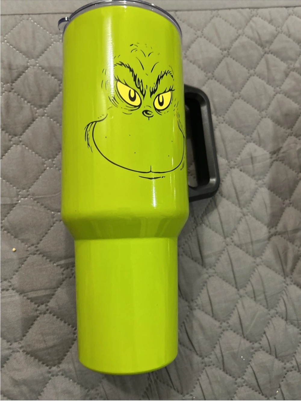 Bright Green Grinch Stainless Travel Tumbler with Handle